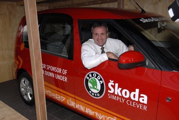 Tour Down Under Director Mike Turtur looked quite comfortable in Skoda's "Roomster".