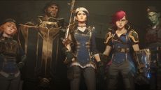 Caitlyn (center) and Vi (second right) are joined by other new Piltover Wardens in Arcane season 2