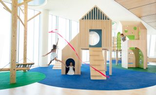wooden indoor playground