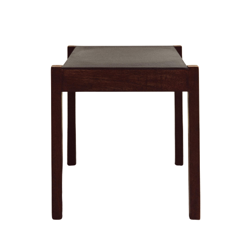 Small Wood and Leather Side Table