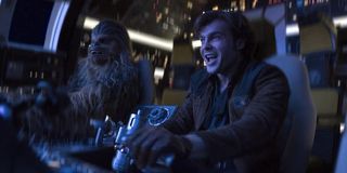 Han and Chewie in the Falcon