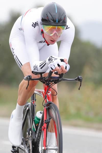 Bradley Wiggins (Sky) finished third, 48 seconds down on Rabon.