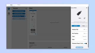 a screenshot from the Shure motiv mix app showing XLR analog mic compatibility