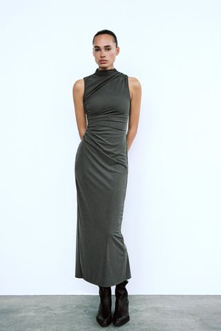 Draped Midi Dress