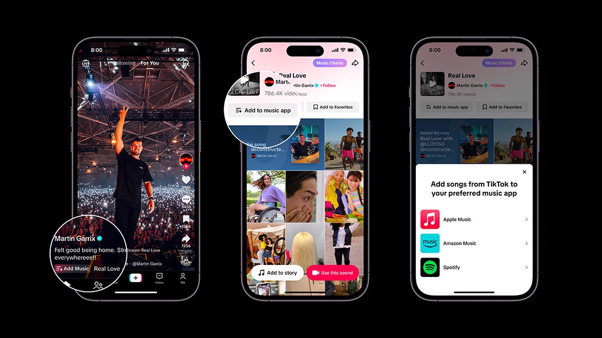 TikTok add to music service