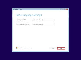 Windows 11 setup select language