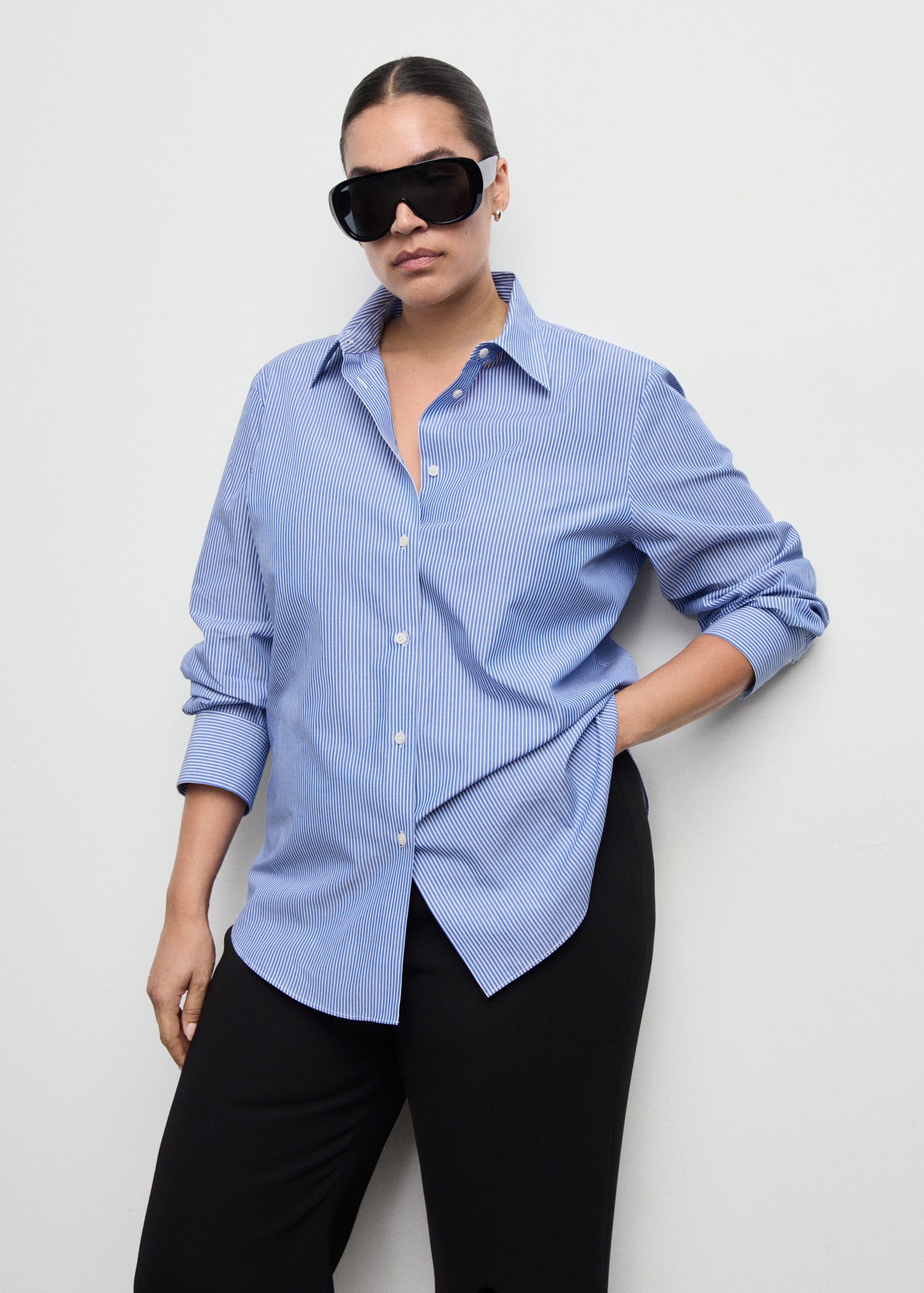Cotton and Lyocell Blend Straight Shirt - Women | Mango United Kingdom