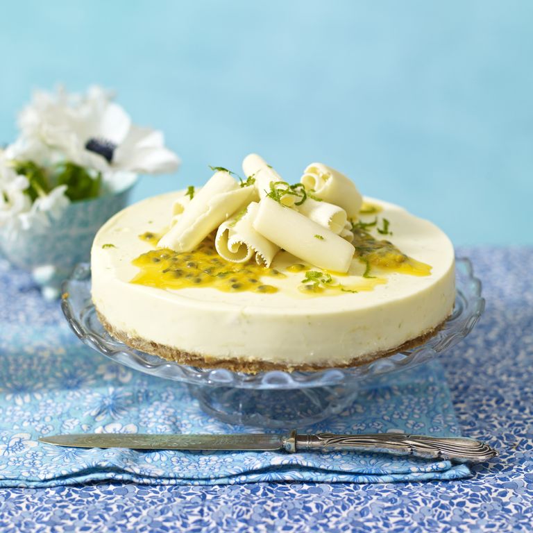 White Chocolate, Lime and Passion Fruit Cheesecake