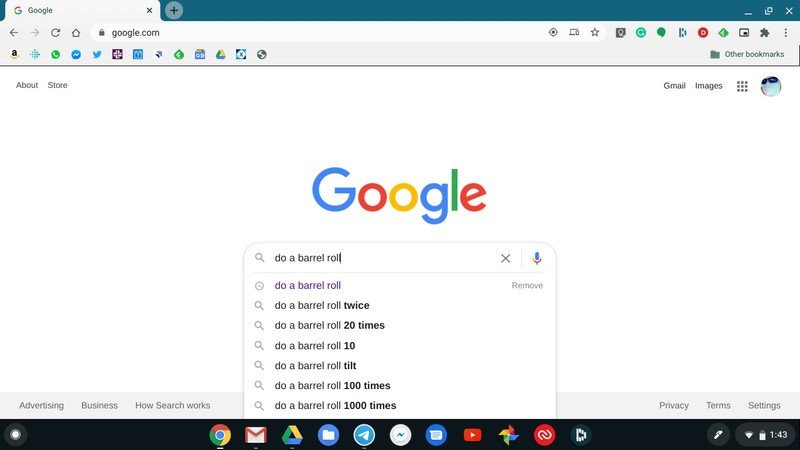 Google search barrel roll 1
