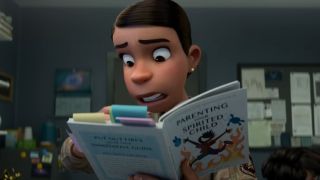 Elio's aunt investigating a book in Elio