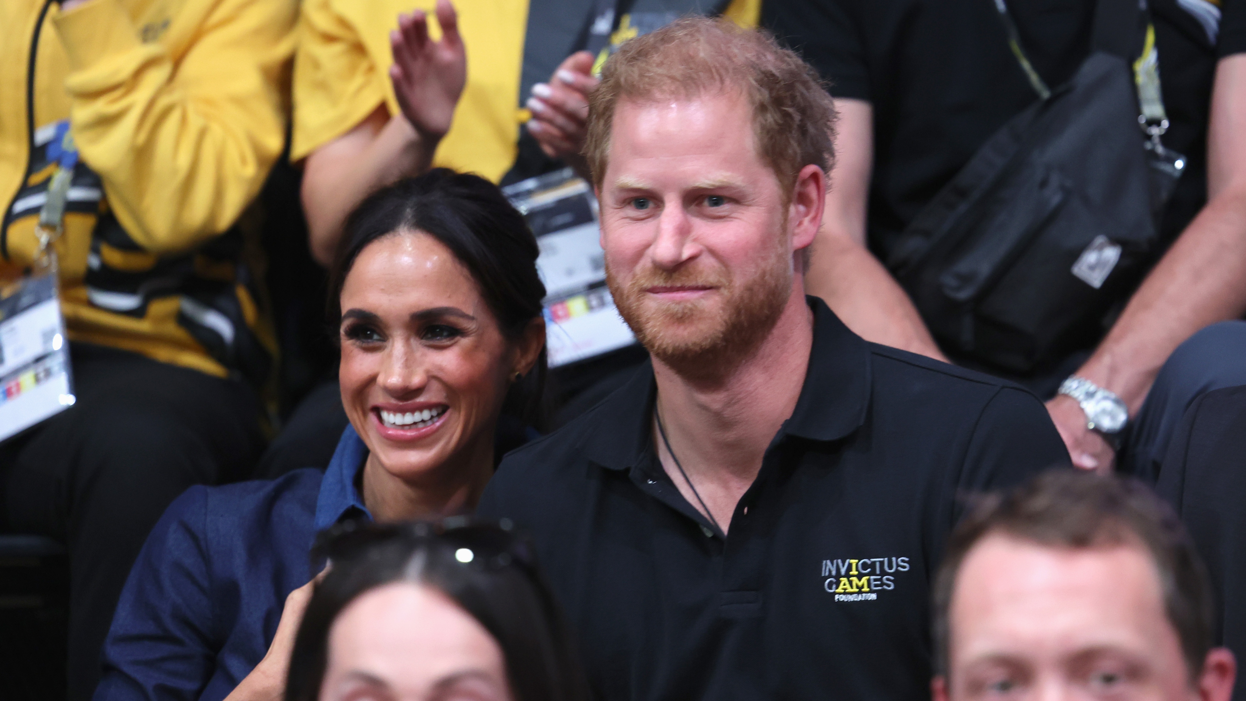 Meghan, Duchess of Sussex and Prince Harry, Duke of Sussex attend the sitting volleyball finals at the Merkur Spiel-Arena during day six of the Invictus Games Düsseldorf 2023