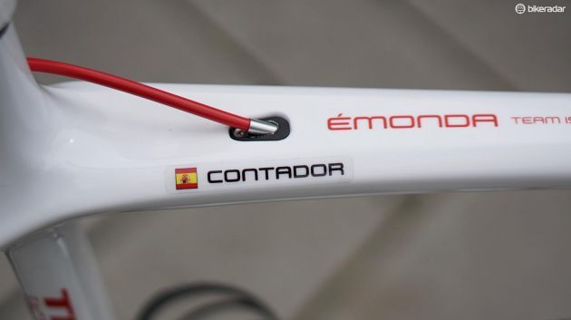 Contador's frame in size 56cm weighs a claimed 640g