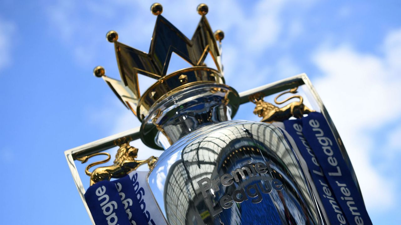 The Premier League trophy 