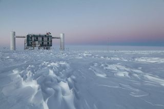 The IceCube Laboratory at the Amundsen-Scott South Pole Station in Antarctica is the world's largest neutrino detector. Its computers collect raw data on neutrino activity from sensors in the ice that look for light emitted when neutrinos strike.