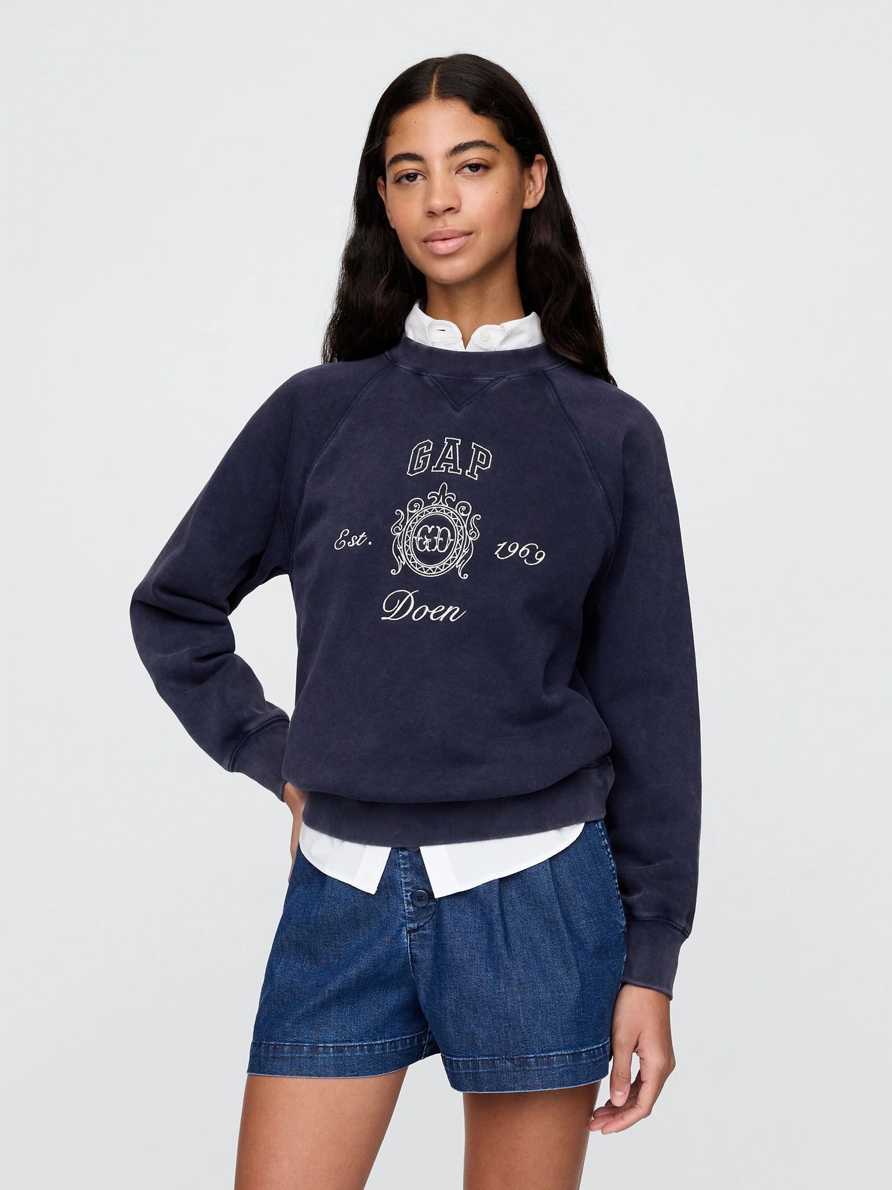 Navy DÔen Vintagesoft Logo Sweatshirt