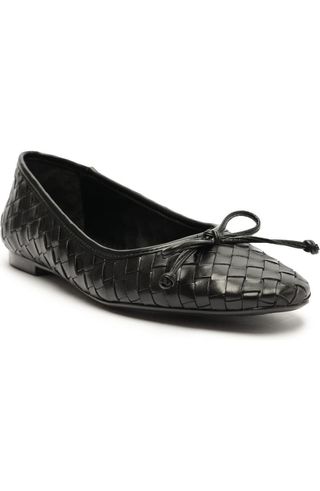 Black Woven Ballet Flats