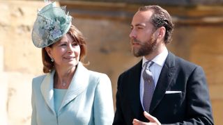 Carole Middleton and James Middleton attend the wedding of Prince Harry to Ms Meghan Markle
