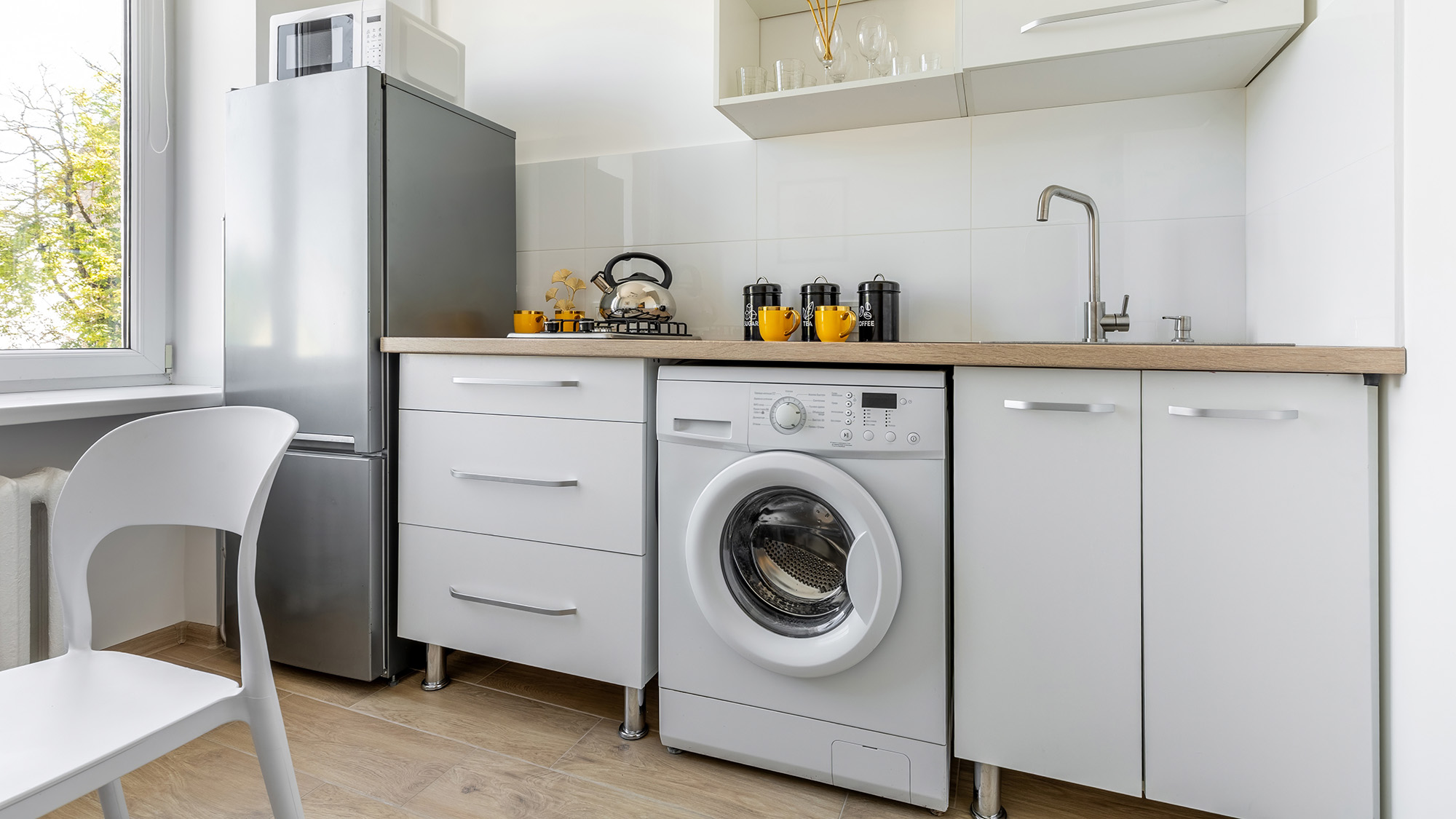 Washing machine in kitchen