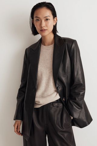 Madewell The Bedford Oversized Blazer in Leather