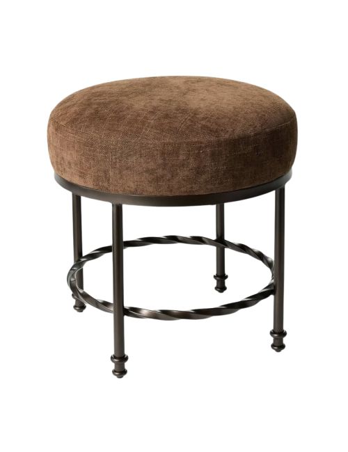Twisted Metal Upholstered Ottoman Chocolate Brown