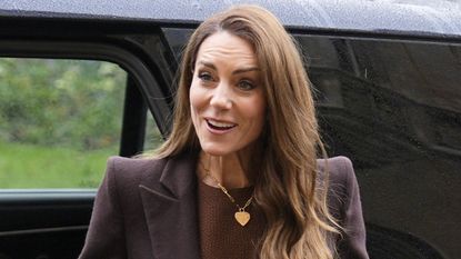 Catherine, Princess of Wales arrives ahead of an audience with the Archbishop of Canterbury Dame Sarah Mullally at Lambeth Palace on February 5, 2026