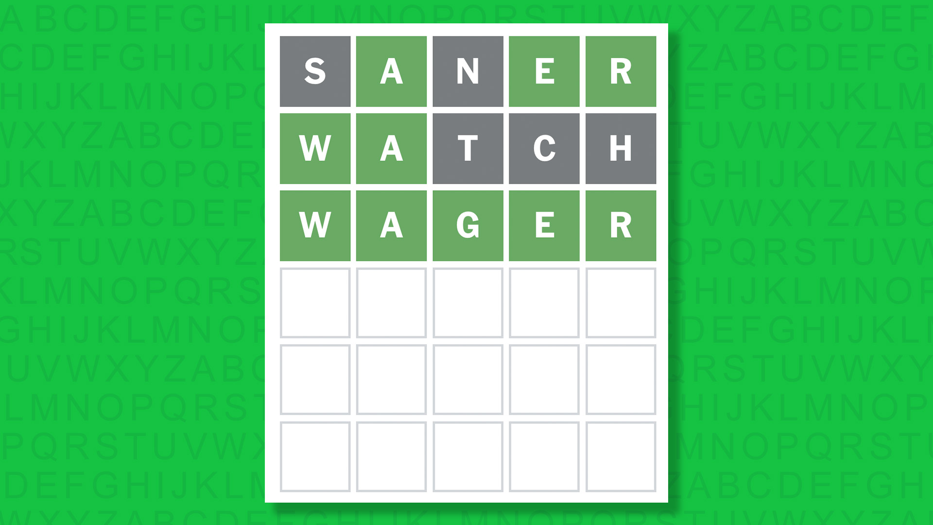 NYT Wordle answer for game 1903 on a green background