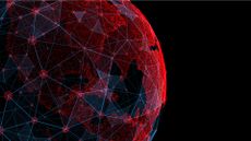 Graphic representing worldwide connectivity including 5G and Wi-Fi 6