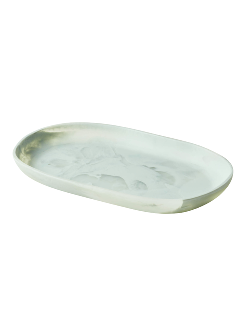 Radley Oval Light Teal Swirl Resin Serving Platter