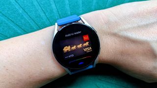 Google Pay Galaxy Watch 4 Closeup