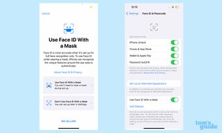 iOS 15.4 update adds face mask support to face id unlocking