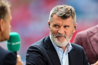 ITV Euro 2024 Ex- Manchester United skipper Roy Keane is seen presenting for ITV during the Emirates FA Cup Final match between Manchester City and Manchester United at Wembley Stadium on May 25, 2024 in London, England. (Photo by Robin Jones/Getty Images)