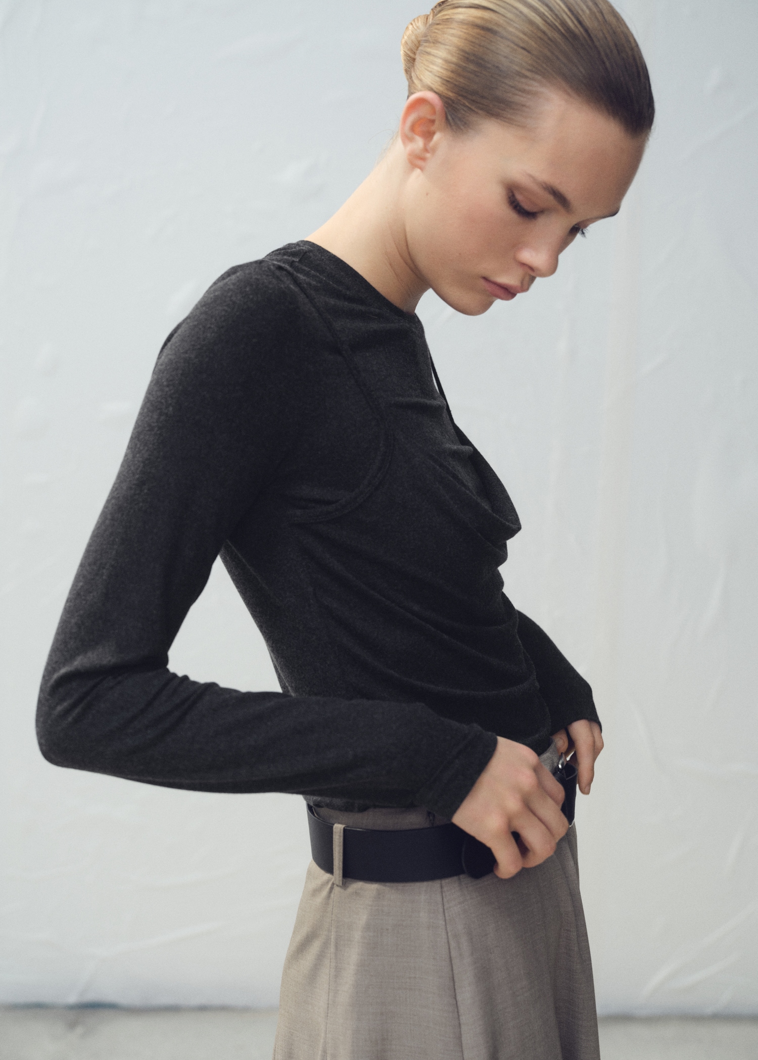 Draped Combined T-Shirt - Women | Mango Usa