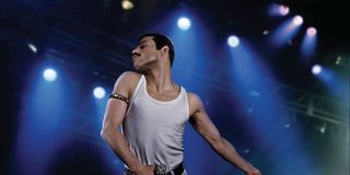 Rami Malek as Freddie Mercury in Live Aid costume