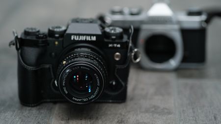 The Pnetax 50mm f/1.7 SMC M mounted on a Fujifilm X-T4 using an adapter from Fotasy