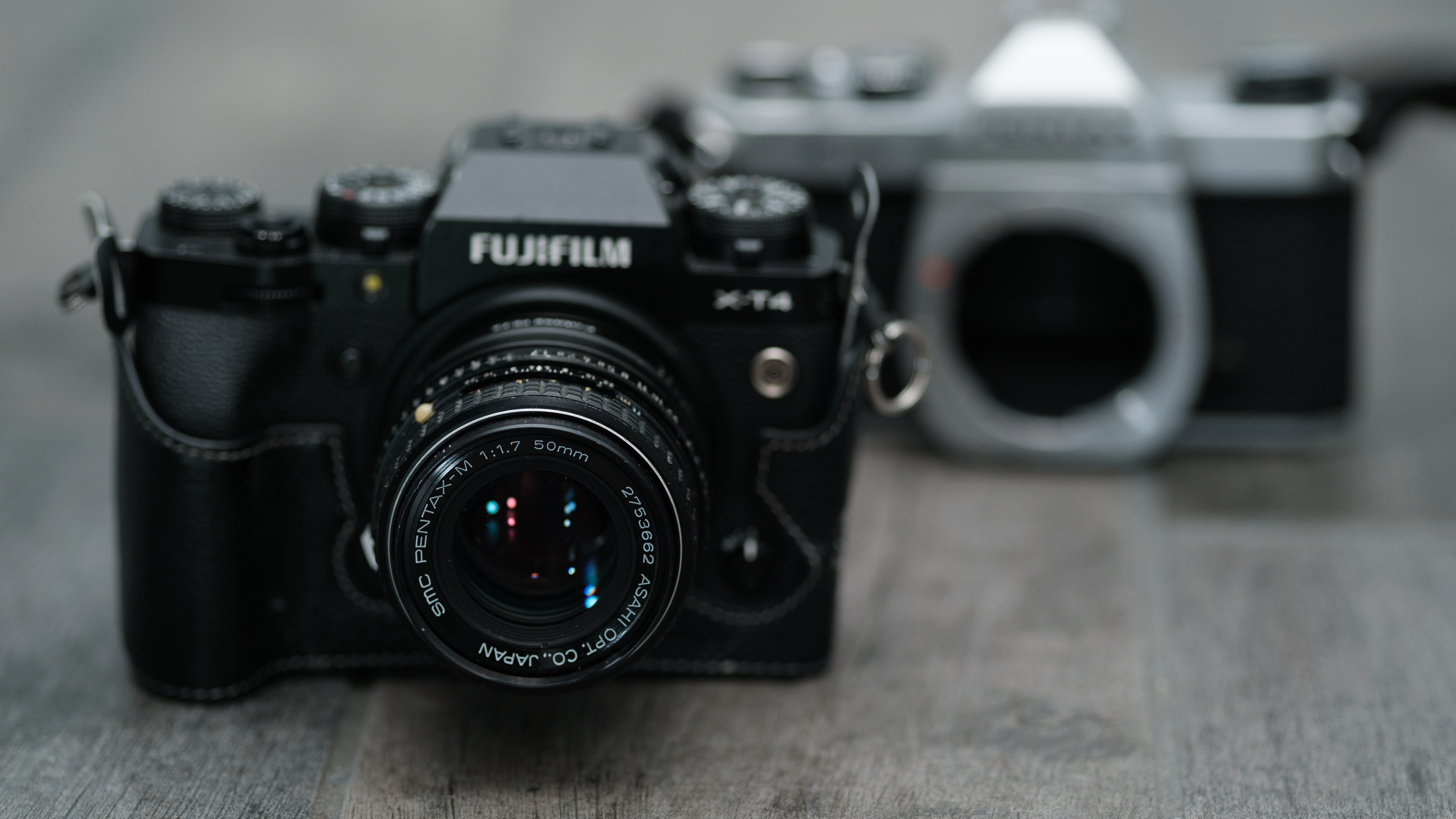 The Pnetax 50mm f/1.7 SMC M mounted on a Fujifilm X-T4 using an adapter from Fotasy