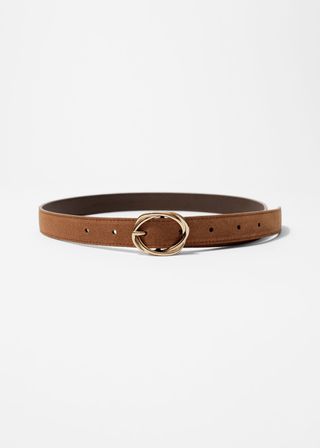 Knot-Buckle Leather Belt