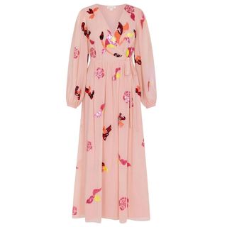 pink occasion wear wrap dress