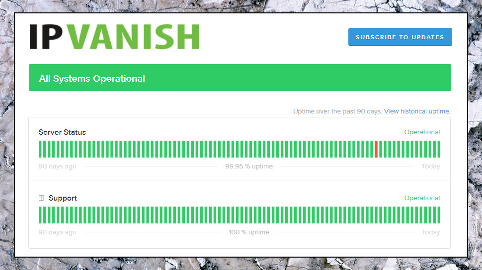 IPVanish service status page