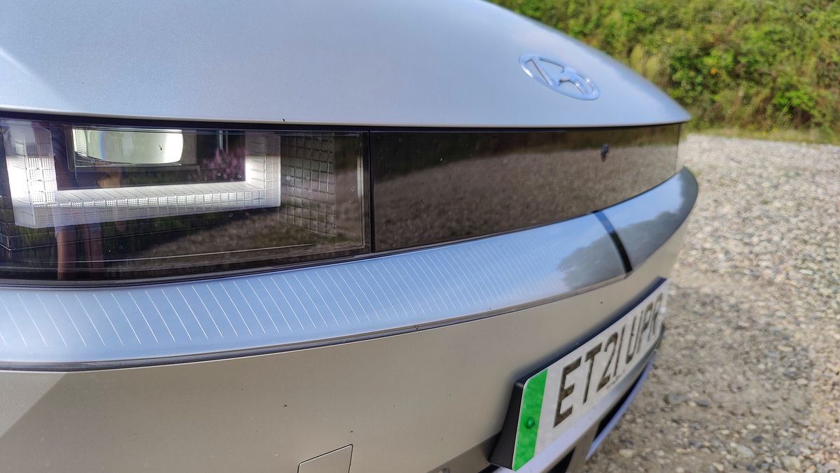 Close-up of front bumper on Ioniq 5