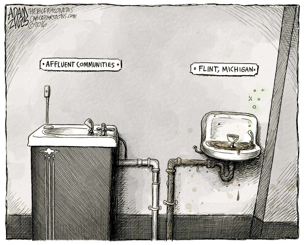 Editorial Cartoon U.S. Flint Water