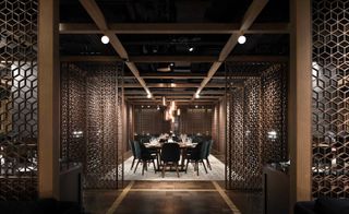 One of the restaurants at The Edition Hotel in Shanghai