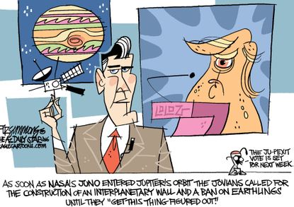 Editorial cartoon U.S. Juno and Trump