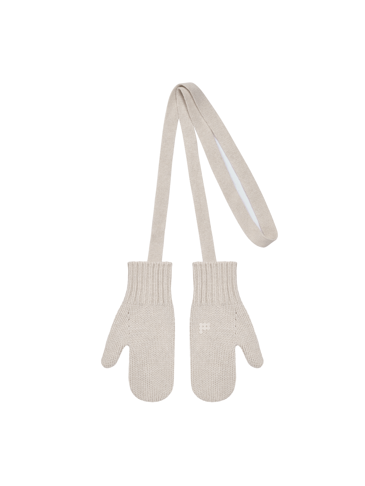 Recycled Cashmere Chunky Mittens—oatmeal