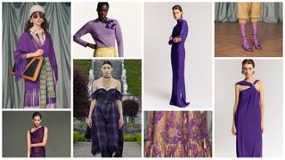 the violet winter 2025 color trend at Valentino, Victoria Beckham, Erdem, Christian Dior, Lanvin, Valentino, Lanvin