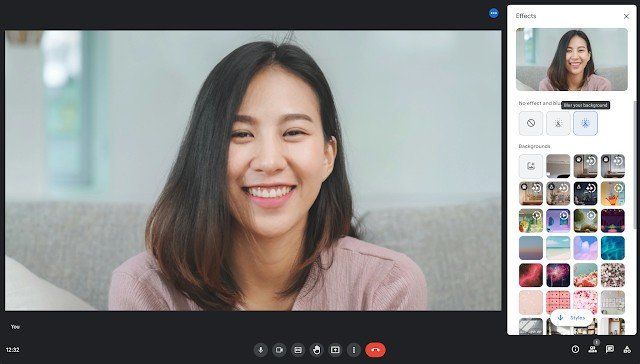 Google Meet Settings Panel