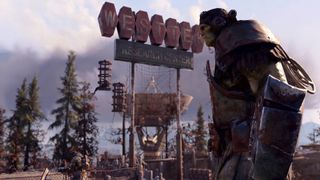 Fallout 76 Steel Reign review — a super mutant in front of West Tek
