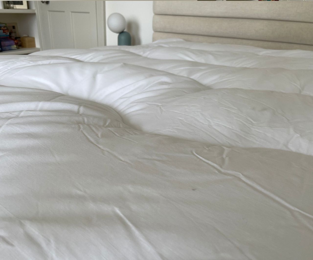 M&amp;S Comfortably Cool Mattress Topper on the bed
