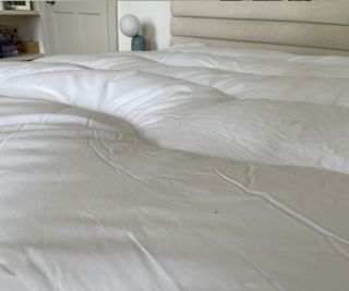 M&S Comfortably Cool Mattress Topper on the bed