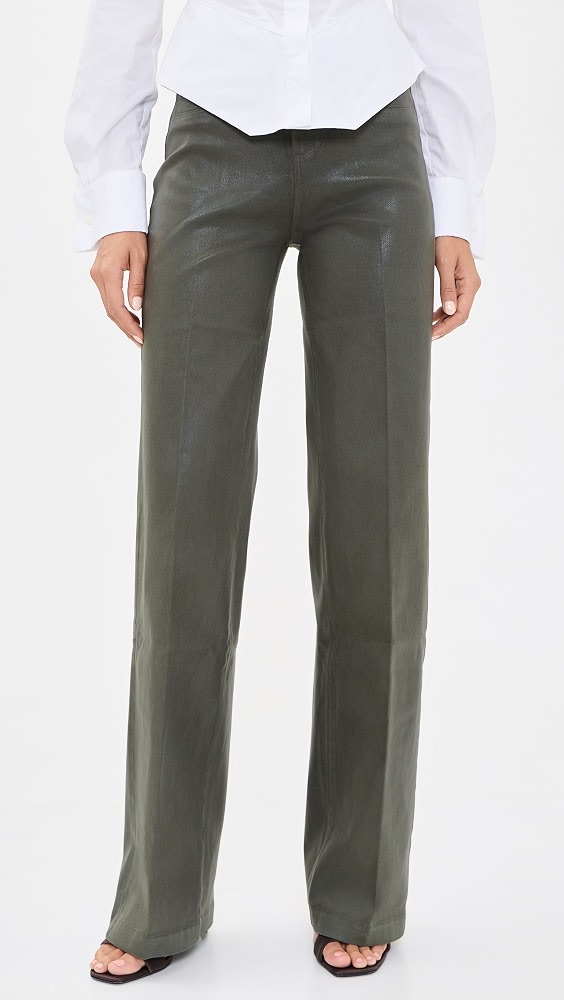 Coated Scottie Wide Jeans - Ash Olive Coated
