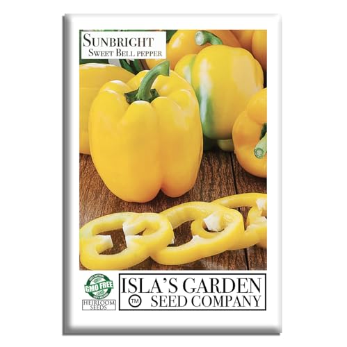 &amp;quot;sunbright&amp;quot; Yellow Sweet Bell Pepper Seeds, 50+ Heirloom Seeds Per Packet, Non Gmo Seeds, (isla's Garden Seeds), Botanical Name: Capsicum Annuum